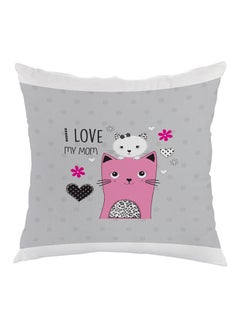 Buy I Love You Mom Printed Pillow Multicolour 40 x 40cm in Egypt