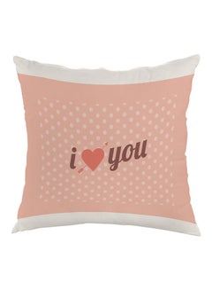 Buy I Love You Printed Pillow Pink/White 40x40cm in Egypt