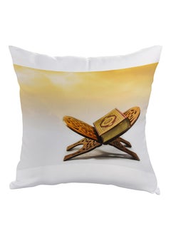 Buy Islamic The Koran Printed Pillow White/Beige/Brown 40 x 40cm in Egypt