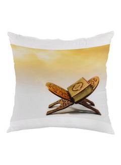 Buy Islamic The Koran Printed Pillow White/Beige/Brown 40 x 40cm in Egypt