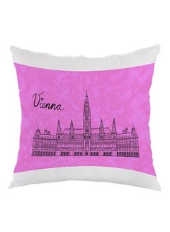 Buy Landmark Vienna Printed Bed Pillow White/Pink/Black 40 x 40cm in Egypt