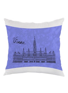 Buy Landmark Vienna Printed Bed Pillow White/Blue/Black 40 x 40cm in Egypt