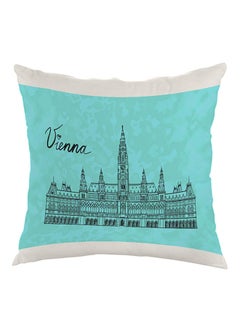 Buy Landmark Vienna Printed Bed Pillow velvet White/Blue/Black 40 x 40cm in Egypt