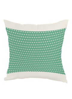 Buy Large And Small Circles Printed Bed Pillow Green/White 40x40cm in Egypt