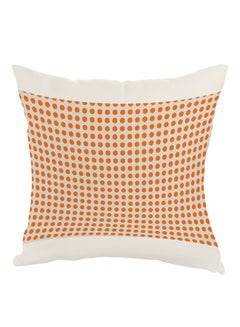 Buy Large And Small Circles Printed Bed Pillow White/Orange 40x40cm in Egypt