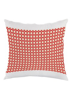 Buy Large And Small Circles Printed Bed Pillow Red/White 40x40cm in Egypt