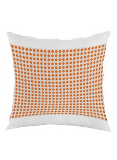 Buy Large And Small Circles Printed Bed Pillow Orange/White 40 x 40cm in Egypt