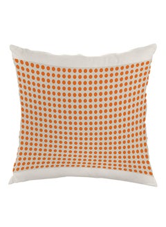Buy Large And Small Circles Printed Pillow Orange/White 40x40cm in Egypt