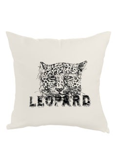 Buy Leopard Printed Pillow White/Black 40x40cm in Egypt