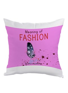 Buy Meaning Of Fashion Printed Pillow White/Pink 40x40cm in Egypt