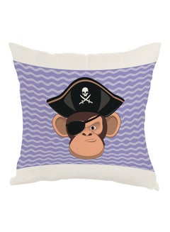 Buy Monkey Pirate Printed Pillow Purple/Brown/Black 40x40cm in Egypt