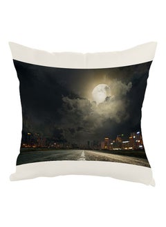 Buy Moon Light Printed Pillow Black/White/Grey 40x40cm in Egypt
