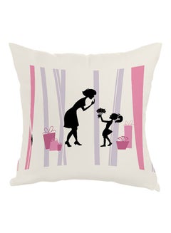 Buy Mother's Day Gift Printed Pillow White/Black/Purple 40 x 40centimeter in Egypt