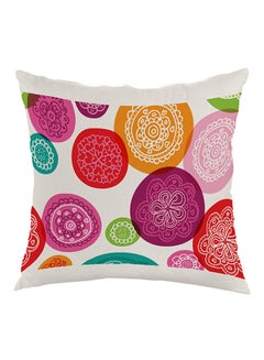 Buy Motif Circles Printed Pillow Yellow/Green/Pink 40x40cm in Egypt