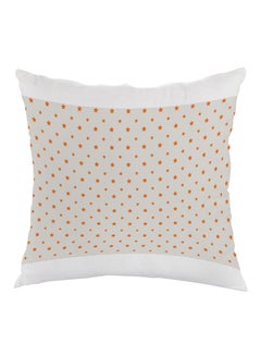 Buy Motif Of Small And Large Stars Printed Pillow White/Orange 40x40cm in Egypt