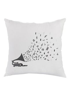 Buy Musical instrument Printed Pillow White/Black 40 x 40cm in Egypt