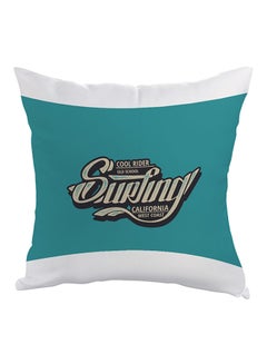 Buy Old Slogans Printed Pillow Blue/White/Beige 40 x 40cm in Egypt