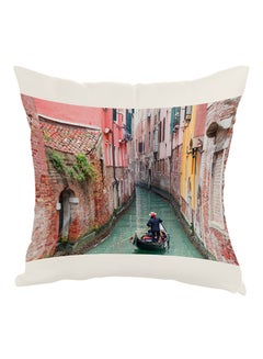 Buy Painting Printed Pillow Pink/Blue/White 40 x 40cm in Egypt