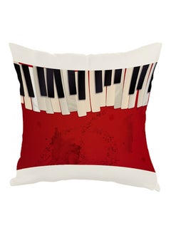 Buy Piano Printed Pillow Red/Black/Beige 40 x 40cm in Egypt