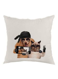 Buy Picture Selfie Printed Throw Pillow Multicolour 40 x 40cm in Egypt