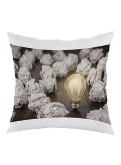 Buy Positive Thoughts Printed Pillow White/Grey/Black 40 x 40cm in Egypt