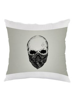 Buy Skull Printed Pillow Grey/White/Black 40x40cm in Egypt