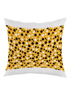 Buy Small And Big Balls Printed Pillow Yellow/Black/White 40x40cm in Egypt