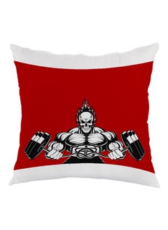 Buy Sports Printed Pillow Red/White/Black 40 x 40cm in Egypt