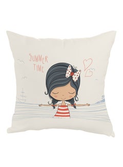 Buy Summer Printed Pillow White/Grey/Red 40 x 40cm in Egypt