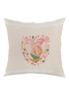 Buy The Newborn Printed Pillow Beige/White/Pink 40 x 40cm in Egypt