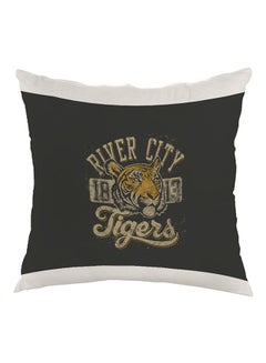 Buy Tiger Image Printed Pillow Black/White/Yellow 40 x 40cm in Egypt