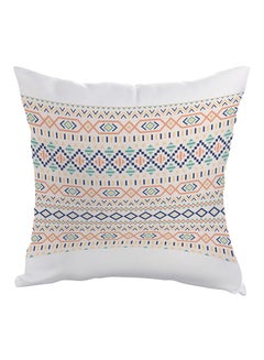 Buy Traditional Decoration Printed Pillow White/Green/Blue 40x40cm in Egypt