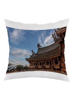 Buy Traditional Landmarks Printed Pillow Blue/White/Brown 40x40cm in Egypt