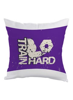 Buy Train Hard Printed Pillow Purple/White 40 x 40cm in Egypt