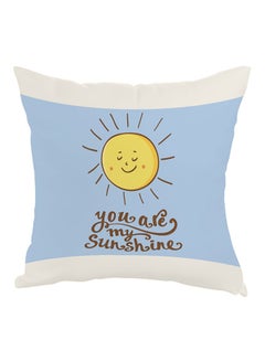 اشتري You Are My Sunshine Printed Pillow cover Blue/Yellow/Brown 40 x 40cm في مصر