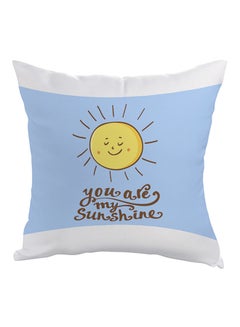 اشتري You Are My Sunshine Printed Pillow Cover polyester Blue/Yellow/Brown 40 x 40cm في مصر