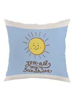 اشتري You Are My Sunshine Printed Pillow cover Velvet Blue/Yellow/Brown 40 x 40cm في مصر