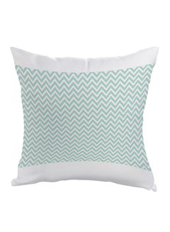 اشتري Zigzag Lines Printed Pillow cover polyester Green/White 40 x 40cm في مصر