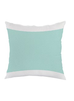 اشتري Zigzag Lines Printed Pillow cover Green/White 40 x 40cm في مصر