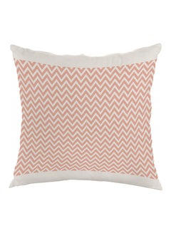 اشتري Zigzag Lines Printed Pillow cover Orange/White 40 x 40cm في مصر