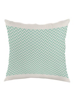 اشتري Zigzag Lines Printed Pillow cover canvas Green/White 40 x 40cm في مصر