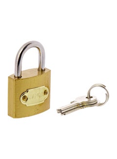 Buy Brass Pad Lock Gold/Silver 38mm in UAE