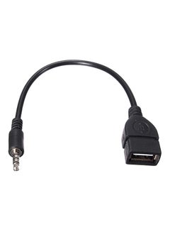 Buy Male AUX To Female Converter Adapter Cable Black in Saudi Arabia