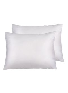 Buy 2-Piece Solid Pillowcases Satin White Oxford in UAE