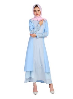 Buy Long Sleeves Dress Blue in UAE
