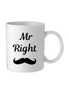 Buy Mr Right Printed Mug White/Black 11.5x10.5x10.5centimeter in Egypt