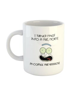 Buy Rick And Morty Printed Mug White/Black 11.5x10.5x10.5centimeter in Egypt