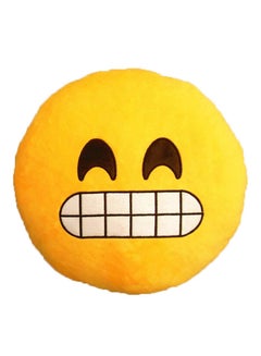 Buy Cute Grimacing Emoji Pillow Yellow/White in UAE