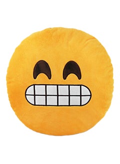 Buy Smiling Emoticon Emoji Pillow Yellow 13inch in UAE