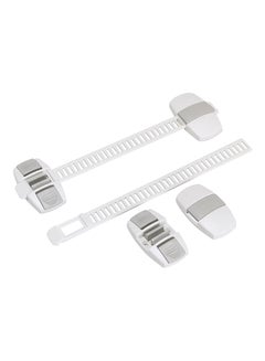 Buy 2-Piece Lock For Refrigerator/Freezer White 7.5x20cm in UAE